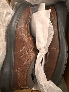 Men's Brown Leather Slip-On Loafers with Cushioned Sole